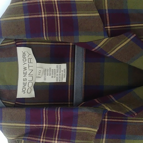 Jones New York Plaid Blouse - Picture 3 of 11